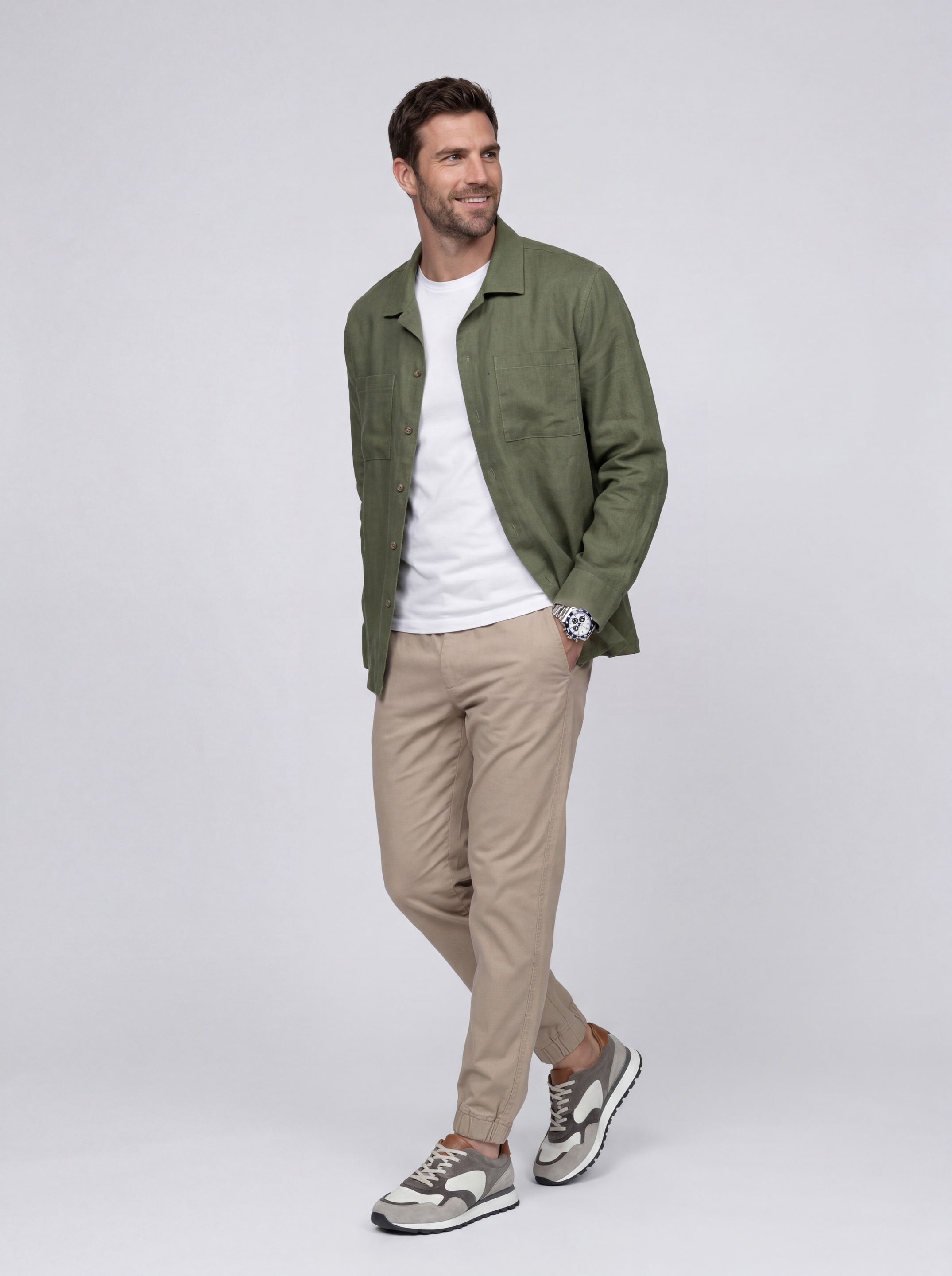 Imagen de catálogo de menswear con IA para LEO